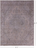 Ivory Persian Vintage White Wash Handmade Wool Rug - 8' 11" X 12' 7" - Golden Nile