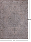 SUPER SALE Ivory Persian Vintage White Wash Handmade Wool Rug - 8' 11" X 12' 7"