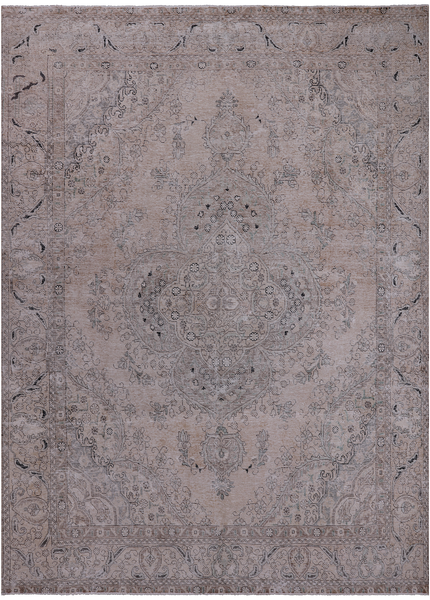SUPER SALE Ivory Persian Vintage White Wash Handmade Wool Rug - 8' 11" X 12' 7"