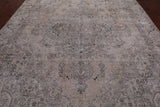 SUPER SALE Ivory Persian Vintage White Wash Handmade Wool Rug - 8' 11" X 12' 7"