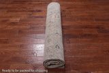 SUPER SALE Ivory Persian Vintage White Wash Handmade Wool Rug - 9' 11" X 12' 1"