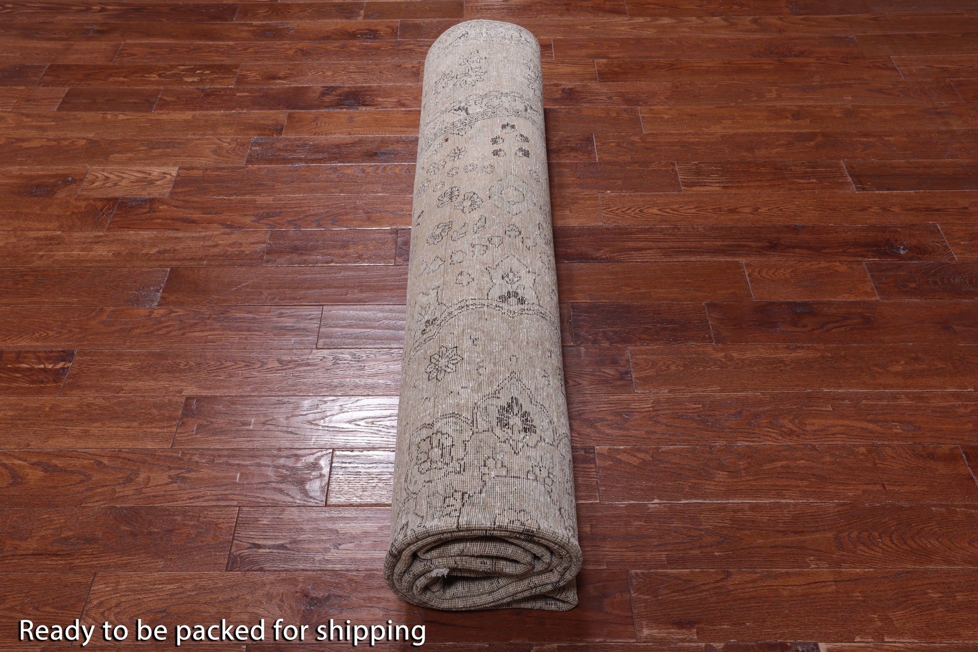 SUPER SALE Ivory Persian Vintage White Wash Handmade Wool Rug - 9' 11" X 12' 1"