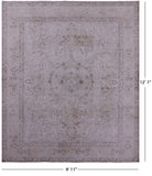Ivory Persian Vintage White Wash Handmade Wool Rug - 9' 11" X 12' 1" - Golden Nile