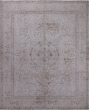SUPER SALE Ivory Persian Vintage White Wash Handmade Wool Rug - 9' 11" X 12' 1"