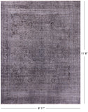 Grey Persian Overdyed Handmade Wool Rug - 8' 11" X 11' 8" - Golden Nile
