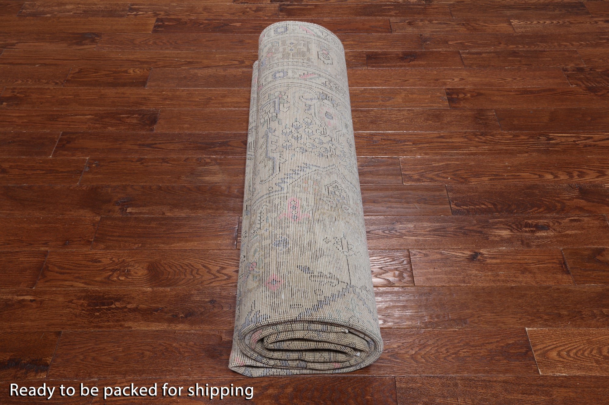 SUPER SALE Ivory Persian Vintage White Wash Hand Knotted Wool Rug - 8' 0" X 10' 10"