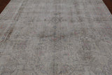SUPER SALE Ivory Persian Vintage White Wash Hand Knotted Wool Rug - 8' 0" X 10' 10"