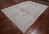 SUPER SALE Ivory Persian Vintage White Wash Hand Knotted Wool Rug - 8' 0" X 10' 10"