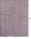 Ivory Persian Vintage White Wash Hand Knotted Wool Rug - 9' 4" X 12' 1" - Golden Nile