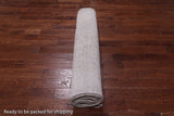 SUPER SALE Ivory Persian Vintage White Wash Hand Knotted Wool Rug - 9' 4" X 12' 1"