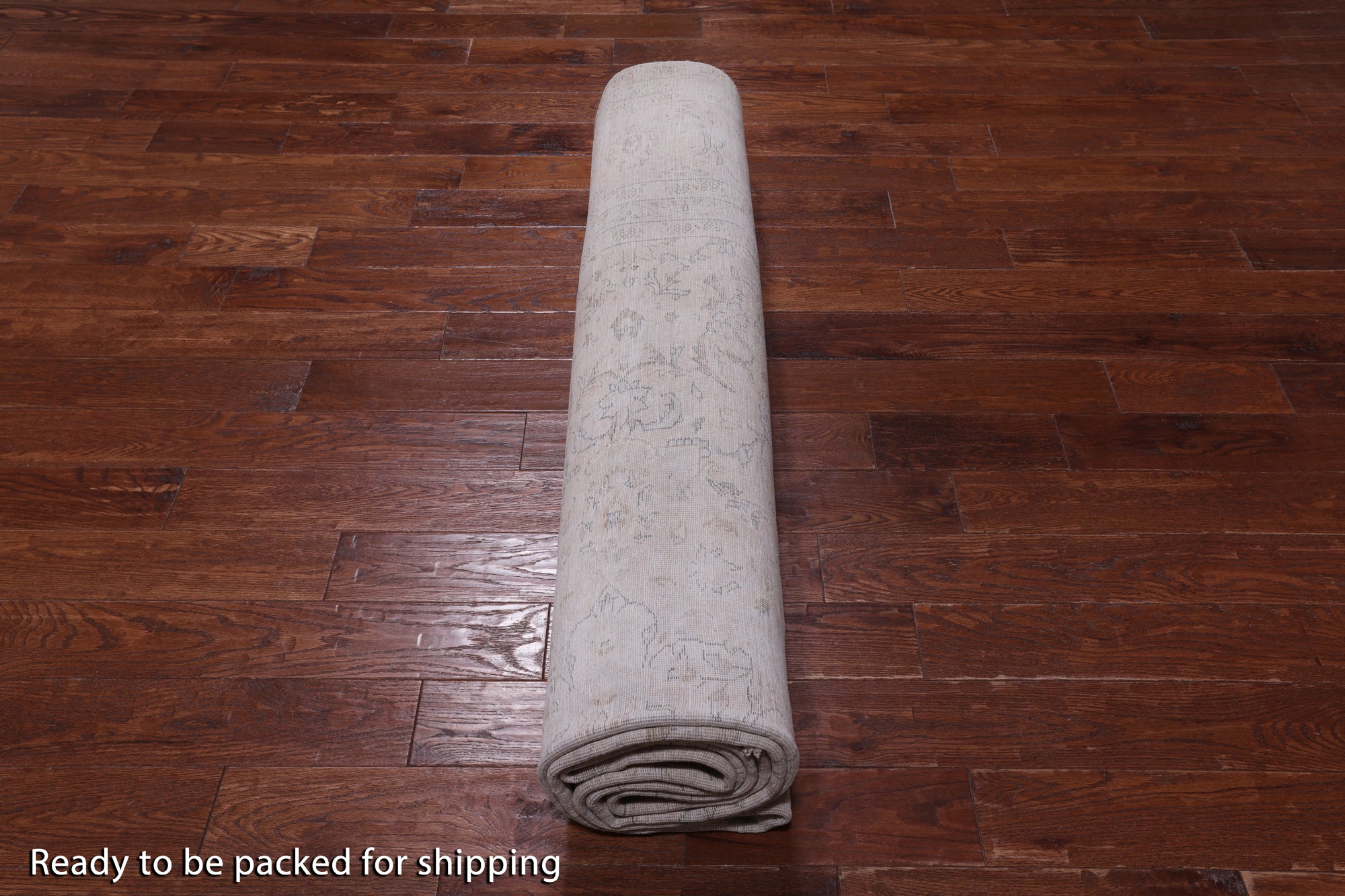 SUPER SALE Ivory Persian Vintage White Wash Hand Knotted Wool Rug - 9' 4" X 12' 1"