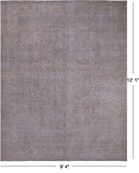 SUPER SALE Ivory Persian Vintage White Wash Hand Knotted Wool Rug - 9' 4" X 12' 1"