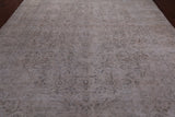 SUPER SALE Ivory Persian Vintage White Wash Hand Knotted Wool Rug - 9' 4" X 12' 1"