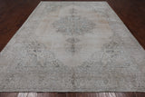 SUPER SALE Ivory Persian Vintage White Wash Hand Knotted Wool Rug - 8' 10" X 12' 0"