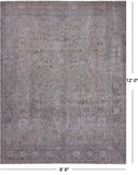 SUPER SALE Ivory Persian Vintage White Wash Hand Knotted Wool Rug - 9' 8" X 12' 0"