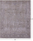 Ivory Persian Vintage White Wash Hand Knotted Wool Rug - 9' 8" X 12' 0" - Golden Nile