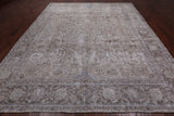 SUPER SALE Ivory Persian Vintage White Wash Hand Knotted Wool Rug - 9' 8" X 12' 0"