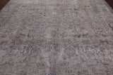 SUPER SALE Ivory Persian Vintage White Wash Hand Knotted Wool Rug - 9' 8" X 12' 0"