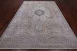 SUPER SALE Ivory Persian Vintage White Wash Hand Knotted Wool Rug - 7' 11" X 11' 6"