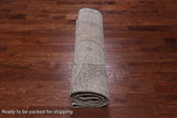 SUPER SALE Ivory Persian Vintage White Wash Hand Knotted Wool Rug - 7' 11" X 11' 6"