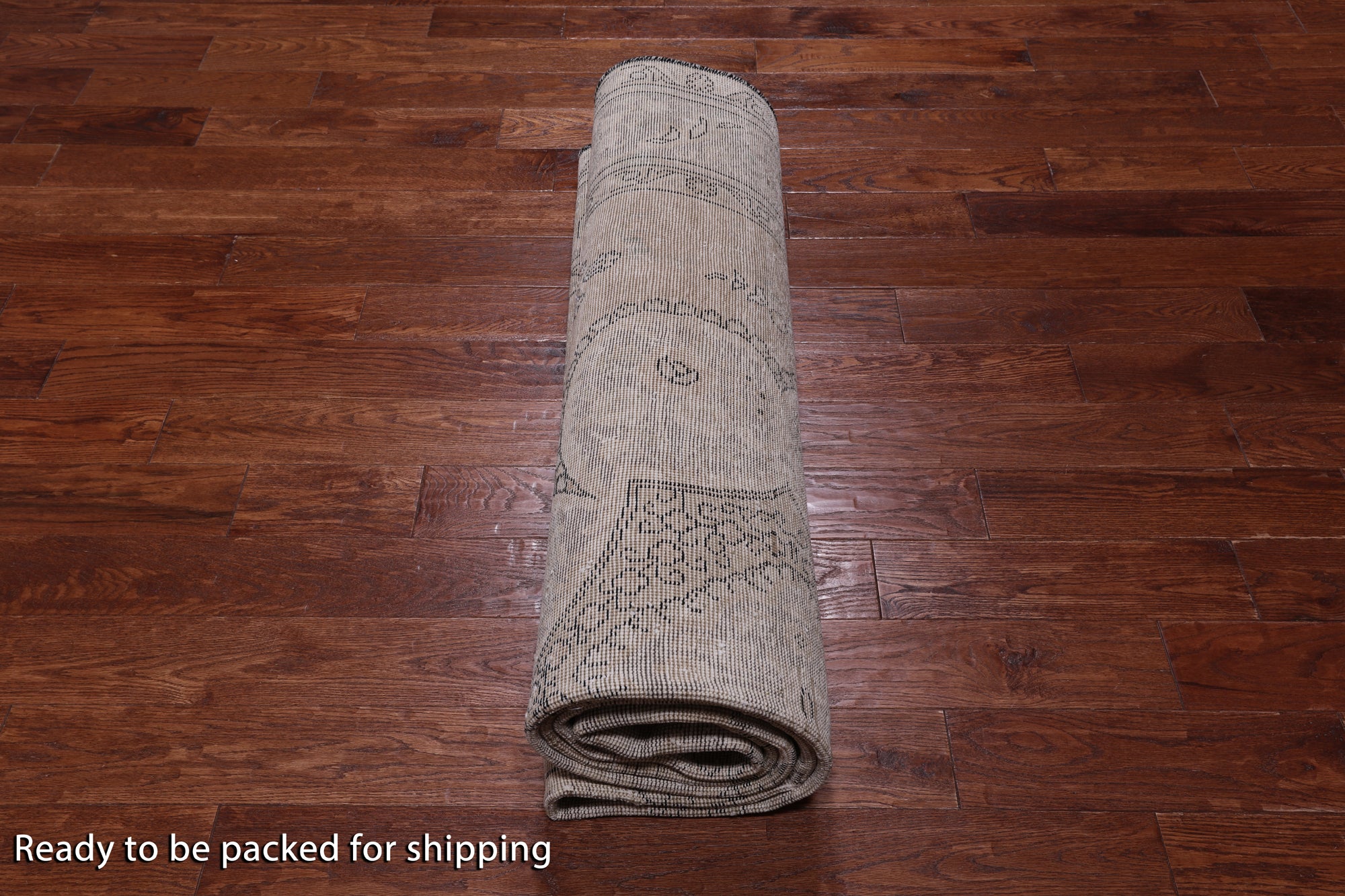 SUPER SALE Ivory Persian Vintage White Wash Hand Knotted Wool Rug - 7' 11" X 11' 6"