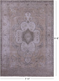 Ivory Persian Vintage White Wash Hand Knotted Wool Rug - 7' 11" X 11' 6" - Golden Nile