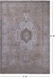 SUPER SALE Ivory Persian Vintage White Wash Hand Knotted Wool Rug - 7' 11" X 11' 6"