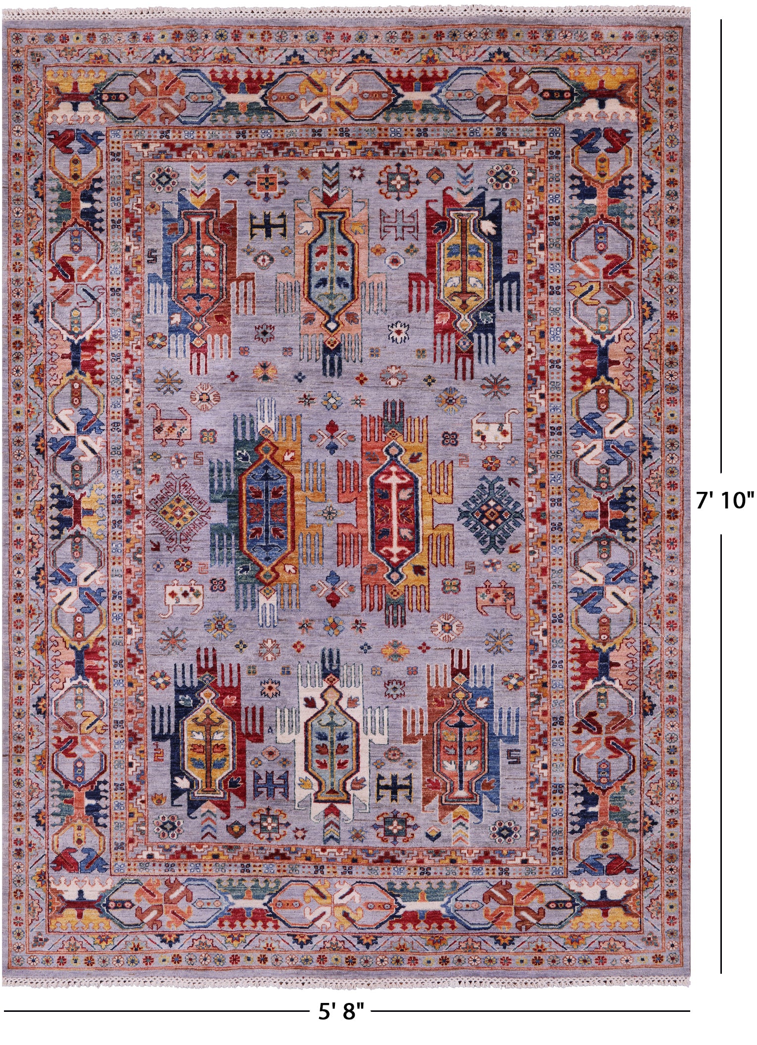 Persian Fine Serapi Hand Knotted Wool Rug - 5' 8" X 7' 10" - Golden Nile
