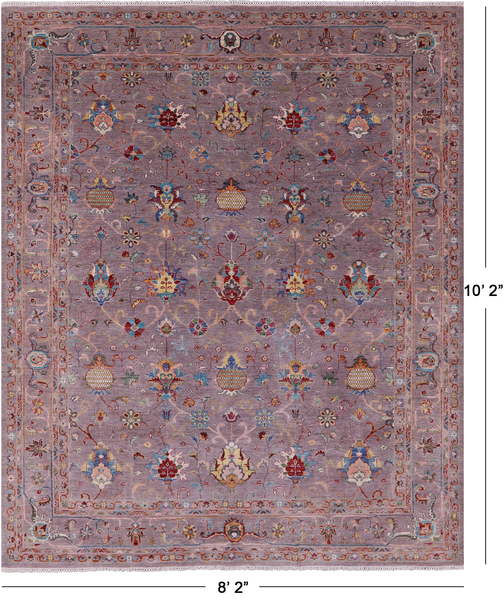 Peshawar Hand Knotted Wool Rug - 8' 2" X 10' 2" - Golden Nile