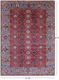 Pink Persian Tabriz Hand Knotted Wool Rug - 6' 10" X 9' 7" - Golden Nile