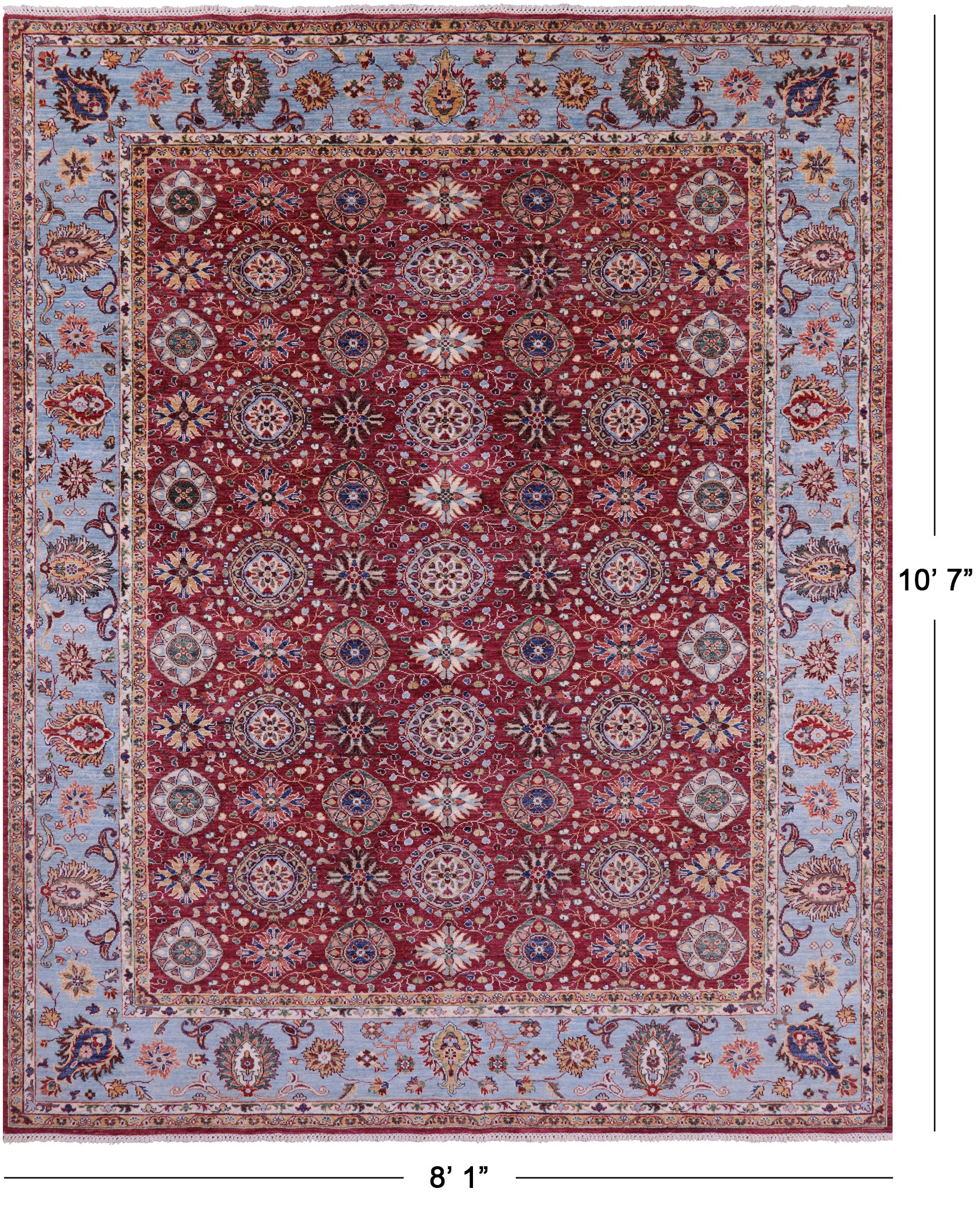 Persian Tabriz Hand Knotted Wool Rug - 8' 1" X 10' 7" - Golden Nile