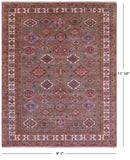 Super Kazak Hand Knotted Wool Rug - 9' 1" X 11' 10" - Golden Nile
