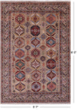 Turkmen Ersari Hand Knotted Wool Rug - 5' 7" X 8' 0" - Golden Nile