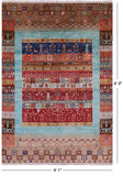 Tribal Persian Gabbeh Hand Knotted Wool Rug - 4' 1" X 6' 0" - Golden Nile