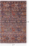 Tribal Persian Gabbeh Hand Knotted Wool Rug - 2' 7" X 4' 2" - Golden Nile