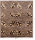 Modern Natural Handmade Wool Area Rug - 6' 8" X 7' 6" - Golden Nile