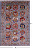 Blue Turkmen Ersari Hand Knotted Wool Rug - 6' 5" X 10' 0" - Golden Nile