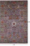 Grey Peshawar Hand Knotted Wool Rug - 5' 8" X 8' 8" - Golden Nile