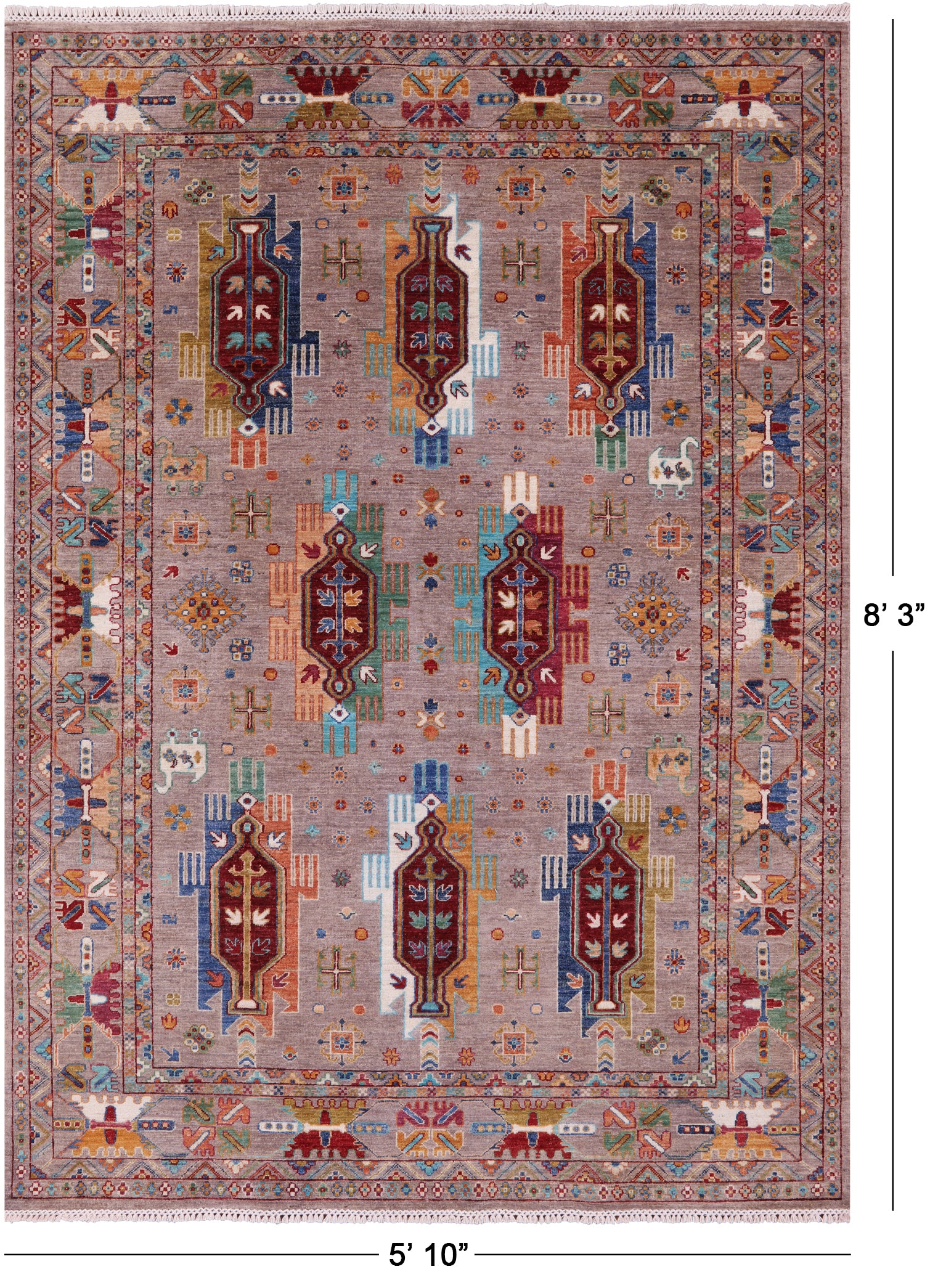 Persian Fine Serapi Hand Knotted Wool Rug - 5' 10" X 8' 3" - Golden Nile