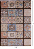 William Morris Stained Glass Hand Knotted Wool Rug - 6' 2" X 9' 2" - Golden Nile
