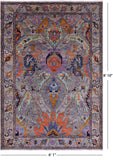 Grey Persian Fine Serapi Hand Knotted Wool Rug - 6' 1" X 8' 10" - Golden Nile