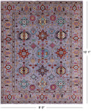 Grey Persian Fine Serapi Hand Knotted Wool Rug - 8' 0" X 10' 1" - Golden Nile