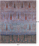 Tribal Persian Gabbeh Handmade Wool Rug - 8' 2" X 9' 9" - Golden Nile