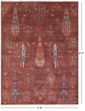 Brown Tribal Persian Gabbeh Hand Knotted Wool Rug - 7' 0" X 9' 7" - Golden Nile