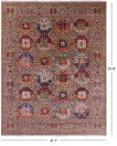 Turkmen Ersari Hand Knotted Wool Rug - 8' 1" X 10' 8" - Golden Nile