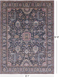 Grey Persian Fine Serapi Hand Knotted Wool Rug - 9' 1" X 12' 0" - Golden Nile