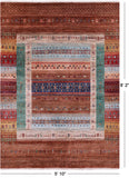 Tribal Persian Gabbeh Hand Knotted Wool Rug - 5' 10" X 8' 2" - Golden Nile