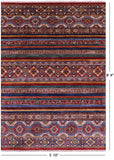 Khorjin Persian Gabbeh Hand Knotted Wool Rug - 5' 10" X 8' 4" - Golden Nile