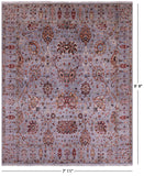 Grey Persian Tabriz Hand Knotted Wool Rug - 7' 11" X 9' 9" - Golden Nile