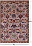Grey Persian Fine Serapi Handmade Wool Rug - 6' 0" X 8' 11" - Golden Nile